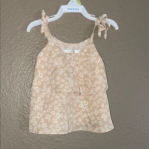 Floral Tan Kids Top